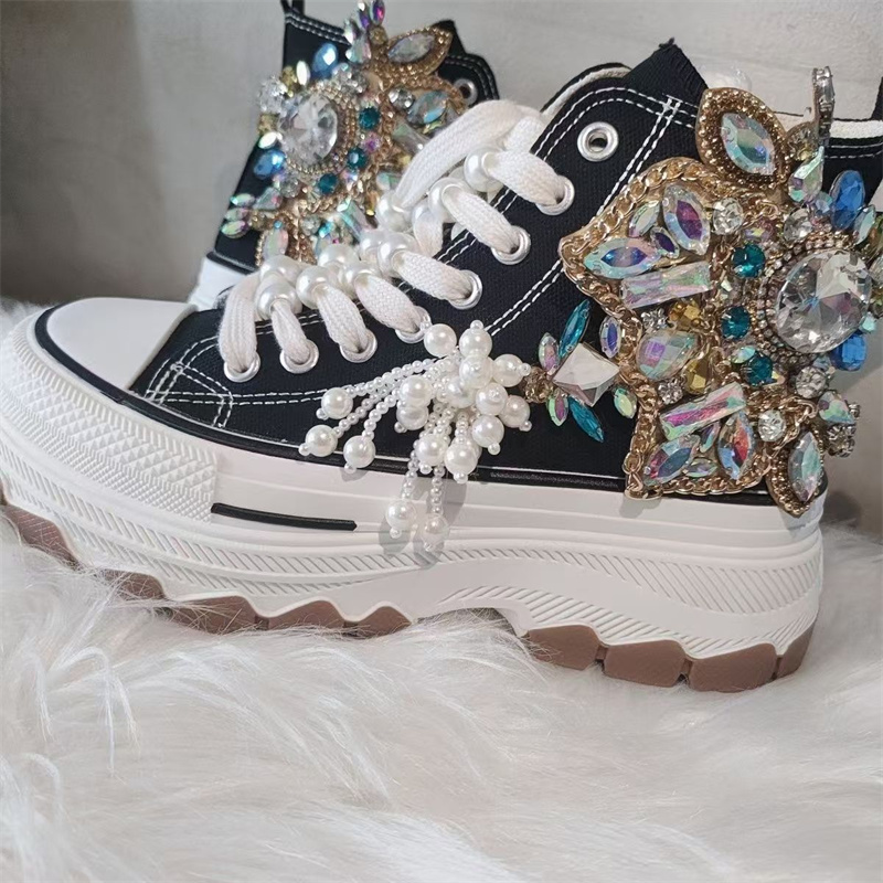 Rhinestone Nail Gem - Thick sole high top nailed bead