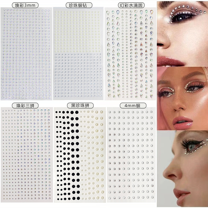 Rhinestone Nail Gem - White Rhinestones 2mm 3mm 4mm Acrylic