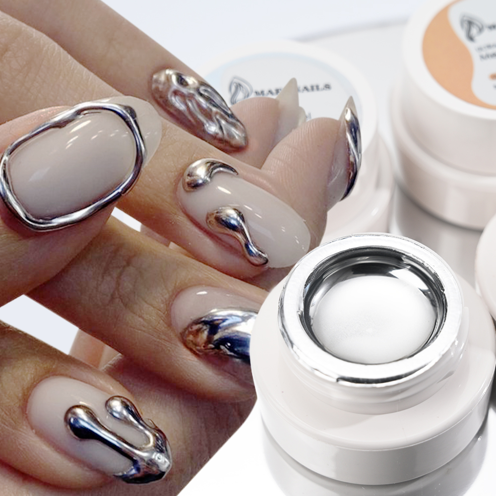 Nail Art Glossy - 5ml Silver Gold Metallic Gel Nail