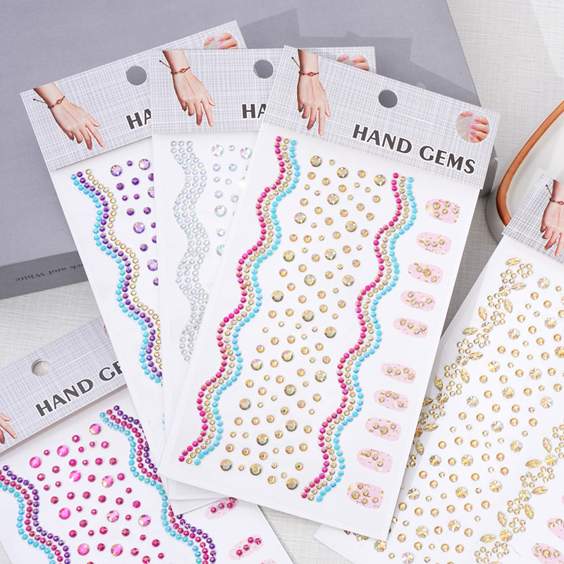 Rhinestone Nail Gem - Nail Bracelet Rhinestone Stickers Self Adhesive