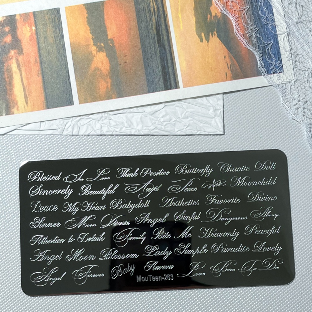 Nail Art Nail Art - MouTeen263 Nail Stamping Plate Cursive English
