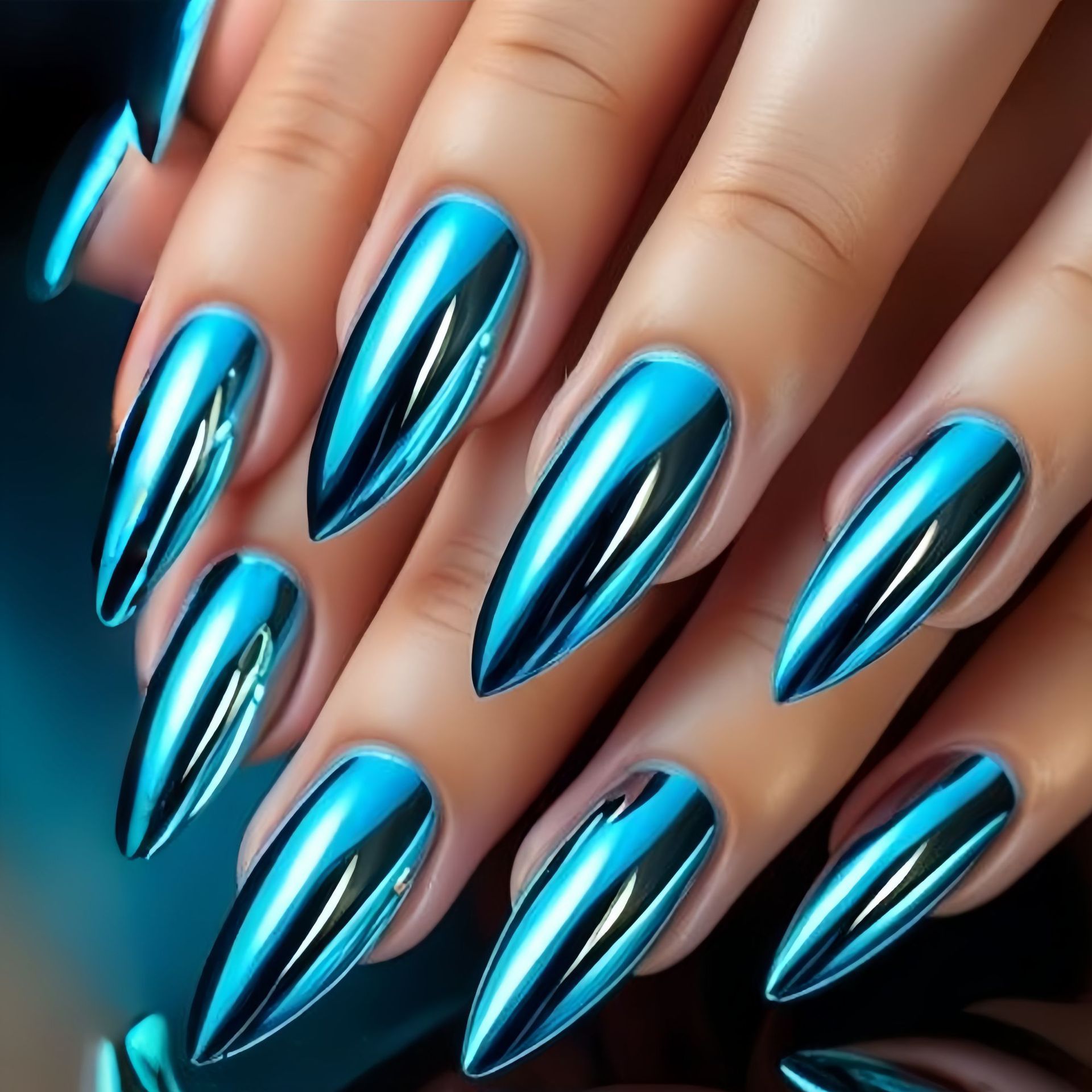 Nail Art Glossy - Medium fake nails for women girls