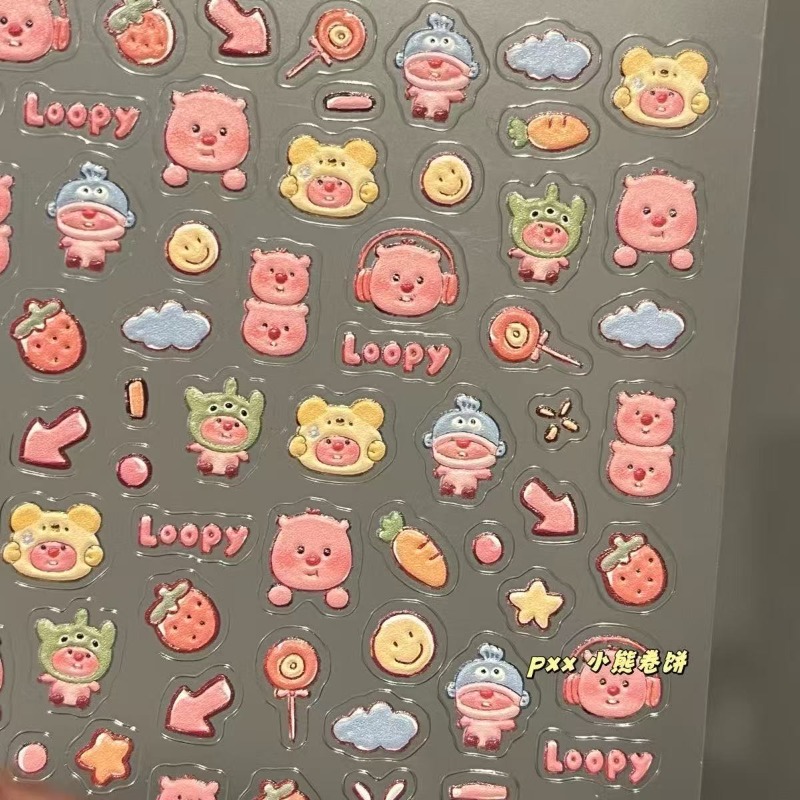 Loopy 3D embossed sticker, tra - Nail Art Nail Art 评论和价格