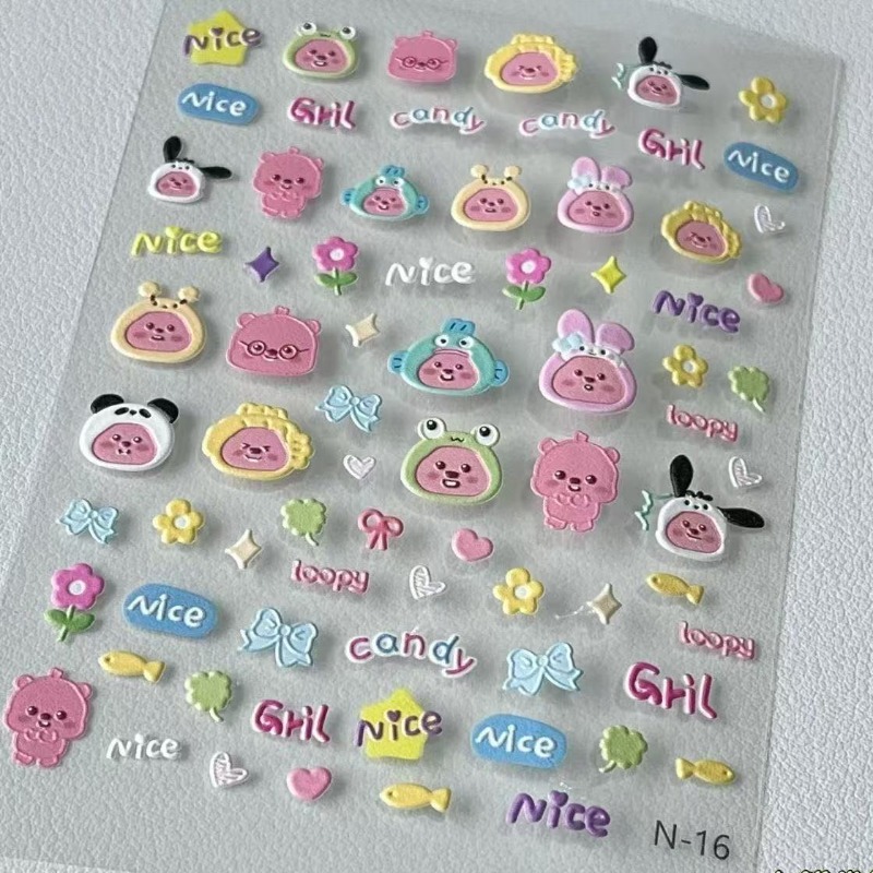 Loopy 3D embossed sticker, tra - Nail Art Nail Art 评论和价格