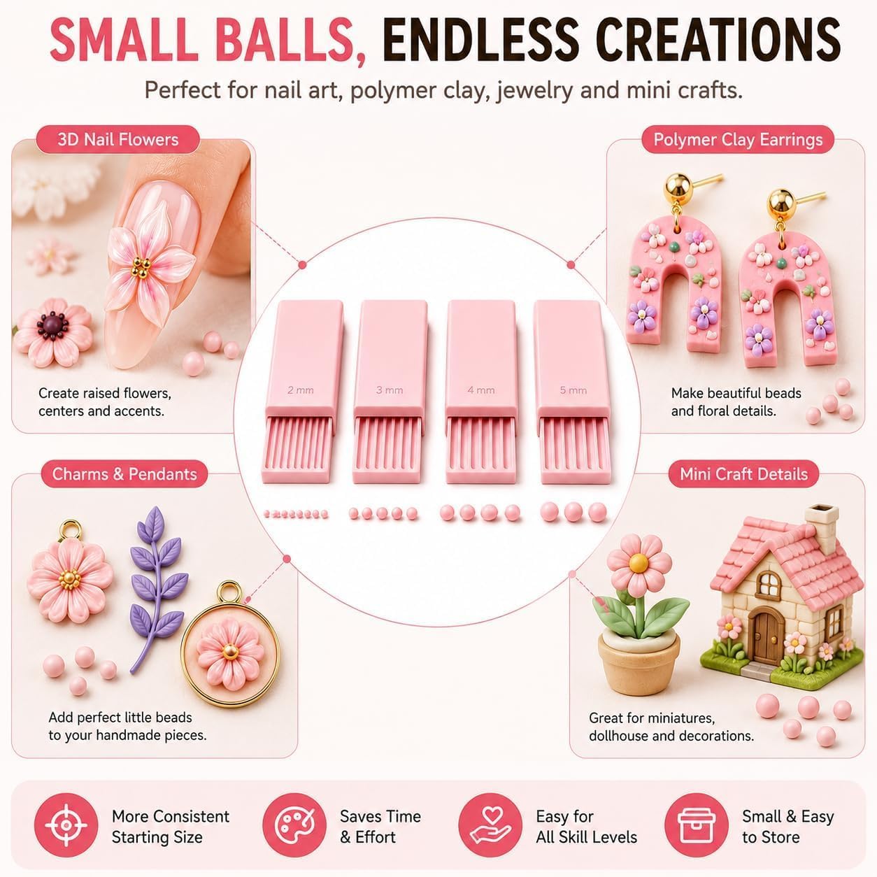 4PCS 3D Print Clay Gel Ball Ma - Nail Art Nail Art 评论和价格