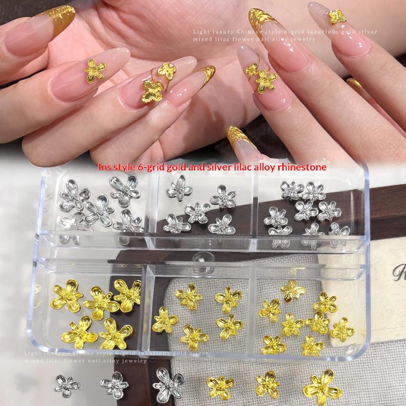 20/30pcs 3D Alloy Flower Nail  - Nail Art Lilac 评论和价格