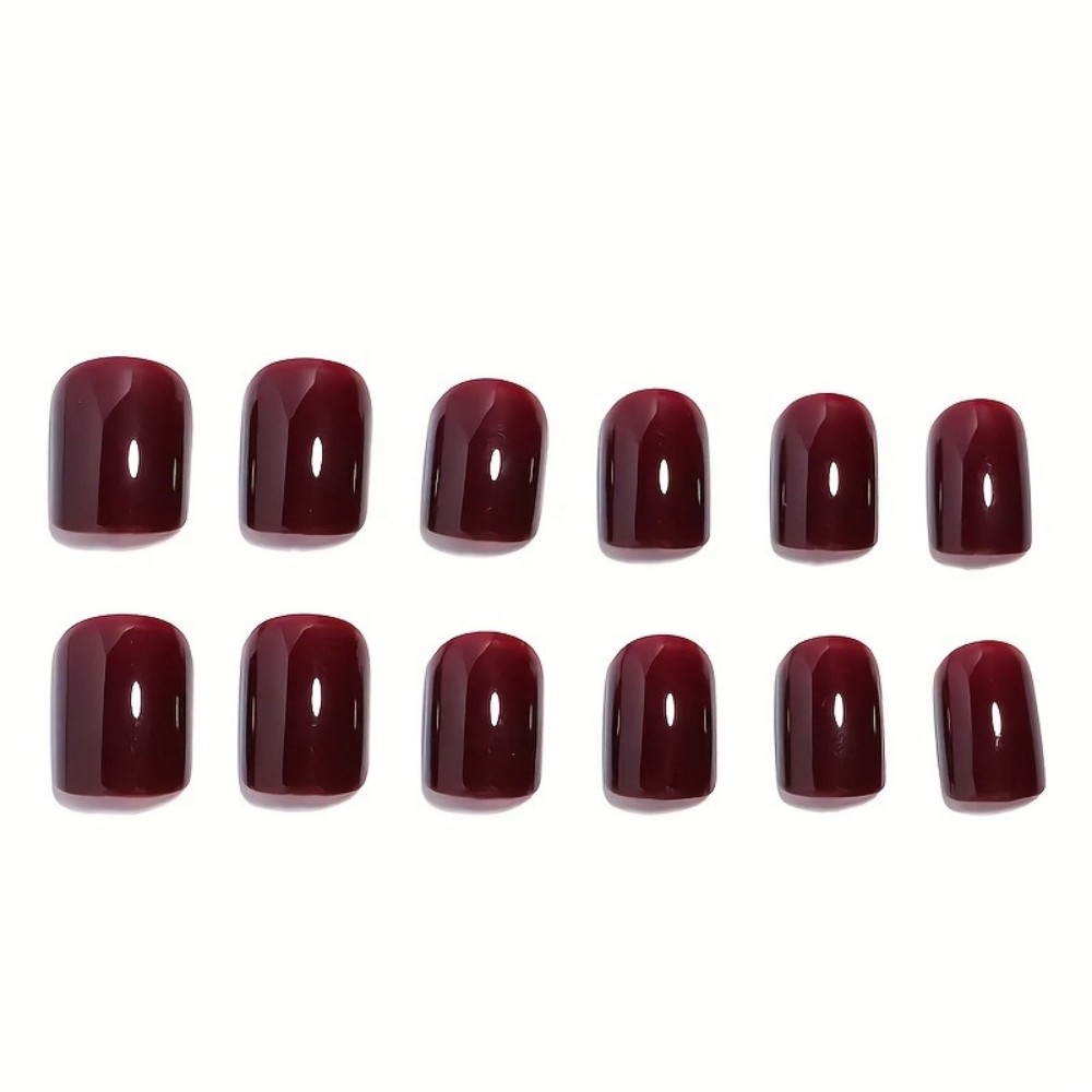 24Pcs Set of Wine-Red Cat-Eye  - Nail Art Red Wine Cat Eye 评论和价格