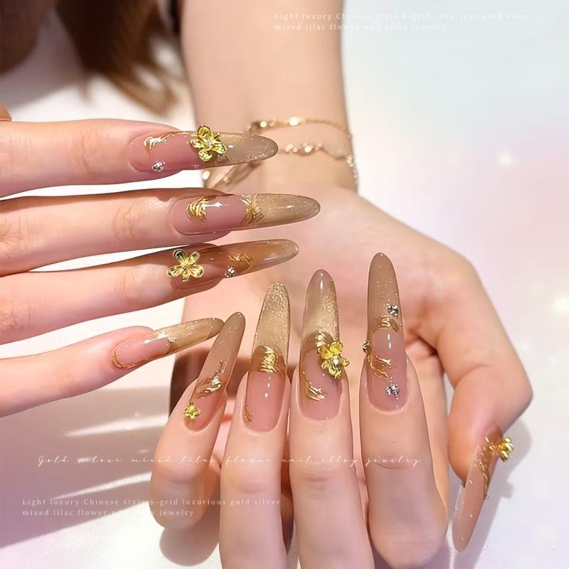 20/30pcs 3D Alloy Flower Nail  - Nail Art Lilac 评论和价格