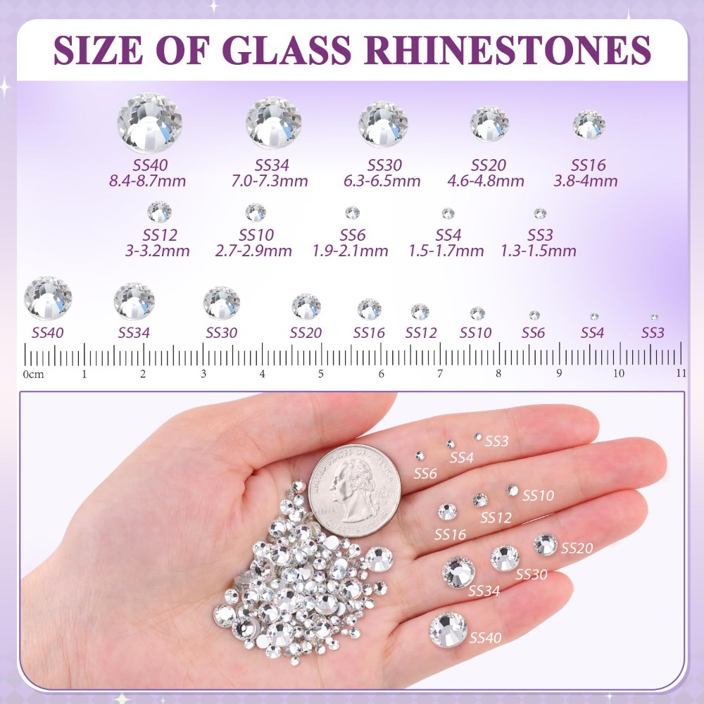 2000PCS Clear SS20 5mm Flatbac - Rhinestone Nail Gem 评论和价格