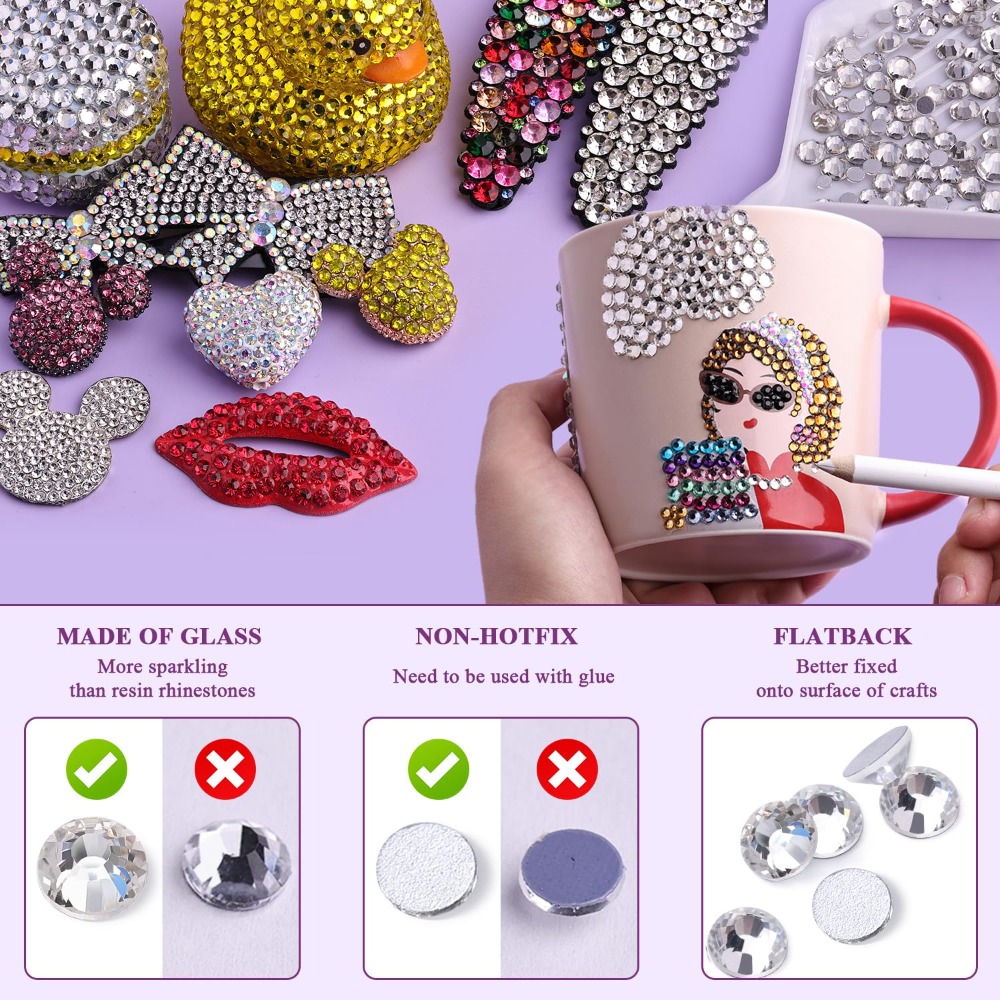 2000PCS Clear SS20 5mm Flatbac - Rhinestone Nail Gem 评论和价格