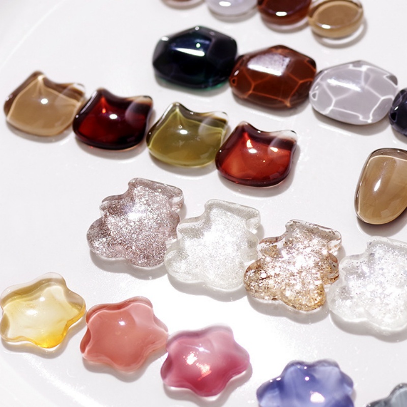 40Pcs Transparent Glass Nail A - Nail Art Navy 评论和价格