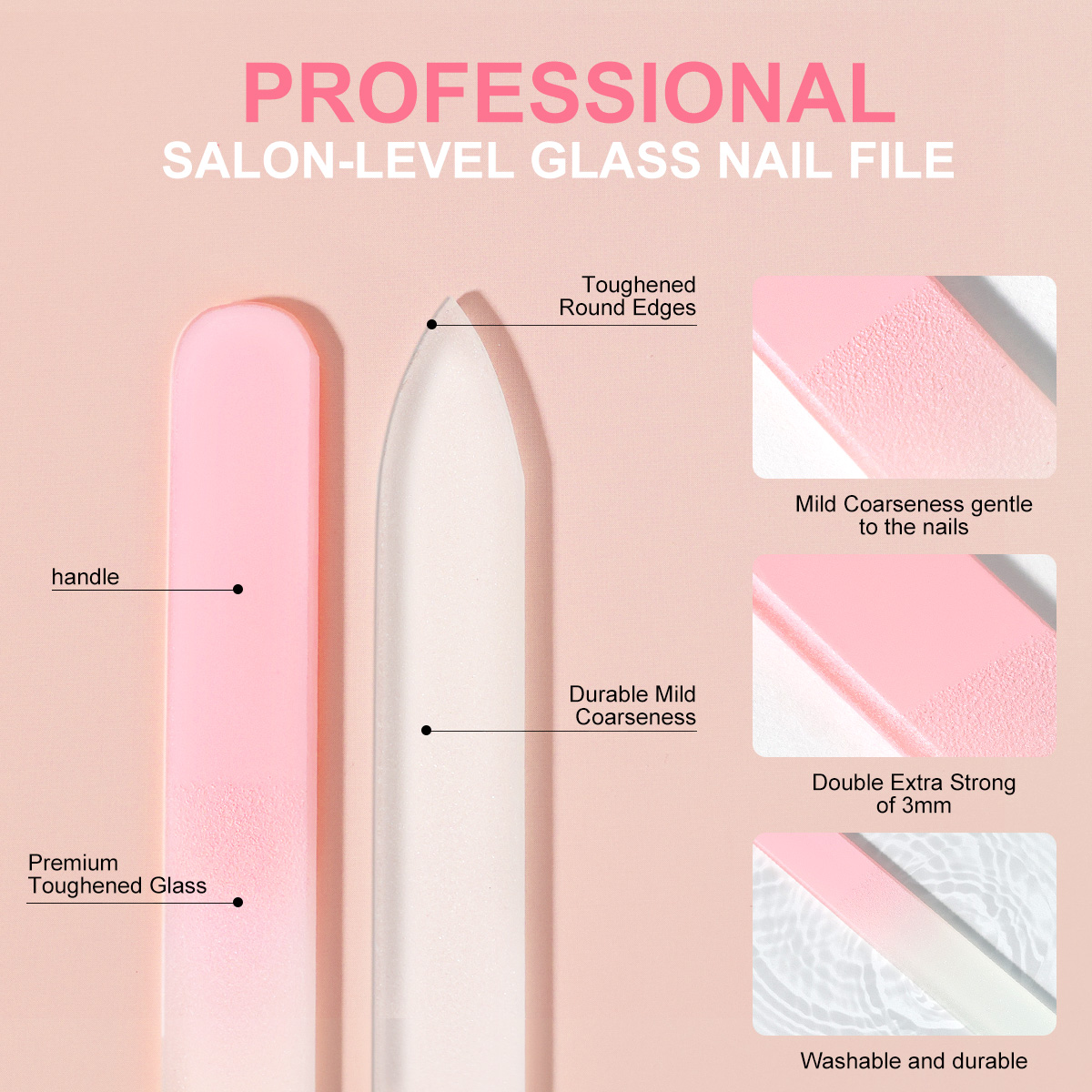 Color Nano Glass Nail File Tra - Nail Art Glossy 评论和价格