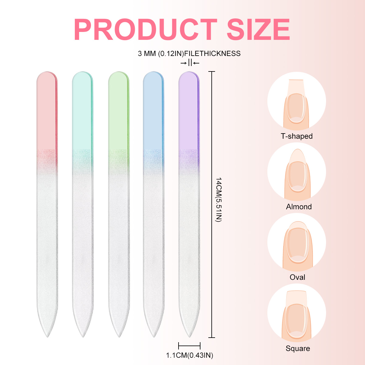Color Nano Glass Nail File Tra - Nail Art Glossy 评论和价格