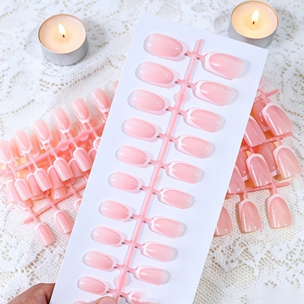 120PCS Short Square French Tip - Nail Art Glossy 评论和价格