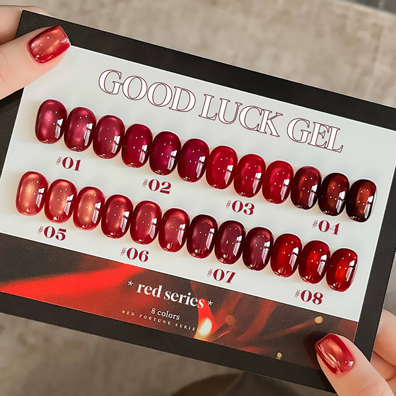 1pcs PSK New Year Fortune Red  - Nail Art Red Wine Cat Eye 评论和价格
