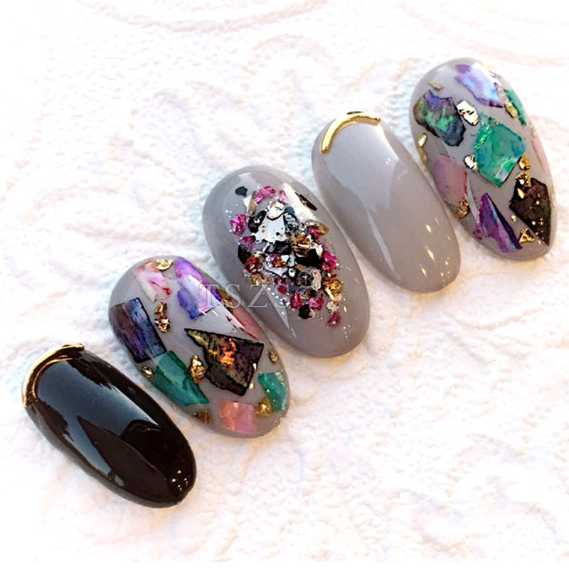 TSZS 200pcs Short Medium Oval  - Nail Art Navy 评论和价格