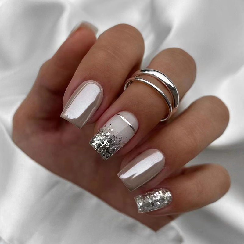 Short Square fake nails for wo - Nail Art Glossy 评论和价格
