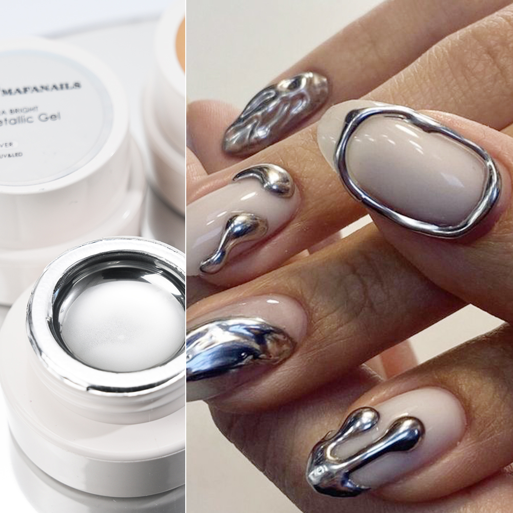 5ml Silver Gold Metallic Gel N - Nail Art Glossy 评论和价格