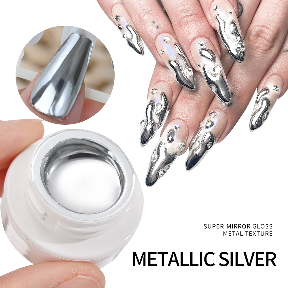 5ml Silver Gold Metallic Gel N - Nail Art Glossy 评论和价格