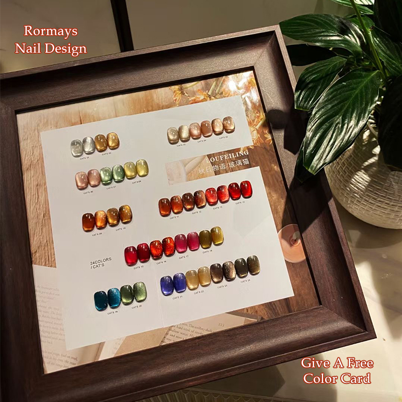 24PCS Cat Eye Gel Polish Set M - Nail Art Red Wine Cat Eye 评论和价格