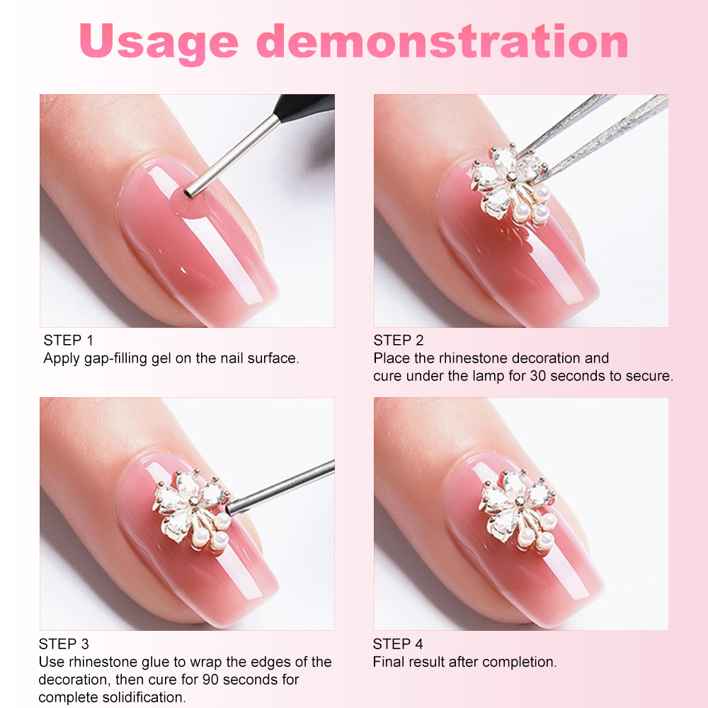 Nail Rhinestone Glue，3D Gel St - Rhinestone Nail Gem 评论和价格