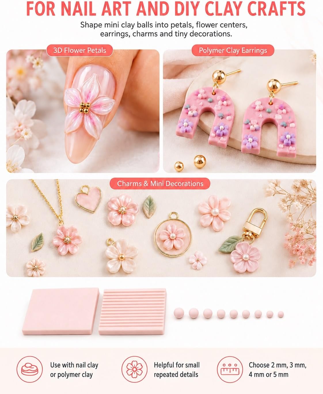 4PCS 3D Print Clay Gel Ball Ma - Nail Art Nail Art 评论和价格
