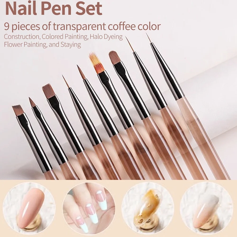 9PCS Nail Brush for Nail Art D - Nail Art Navy 评论和价格