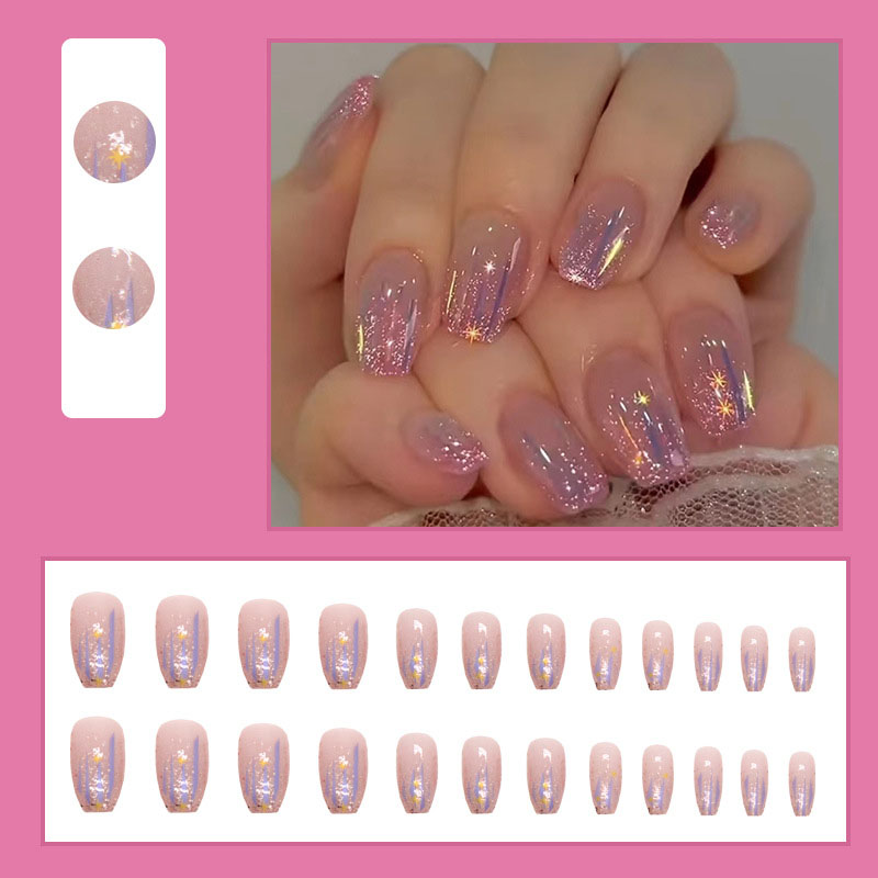 Short fake nails for women gir - Nail Art Glossy 评论和价格