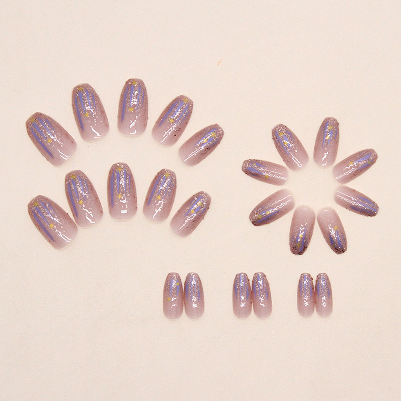 Short fake nails for women gir - Nail Art Glossy 评论和价格