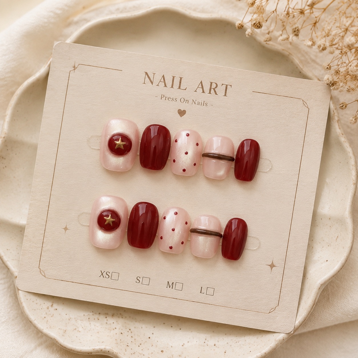 10pcs Nude Pearl Cat Eye Wine  - Nail Art Red Wine Cat Eye 评论和价格
